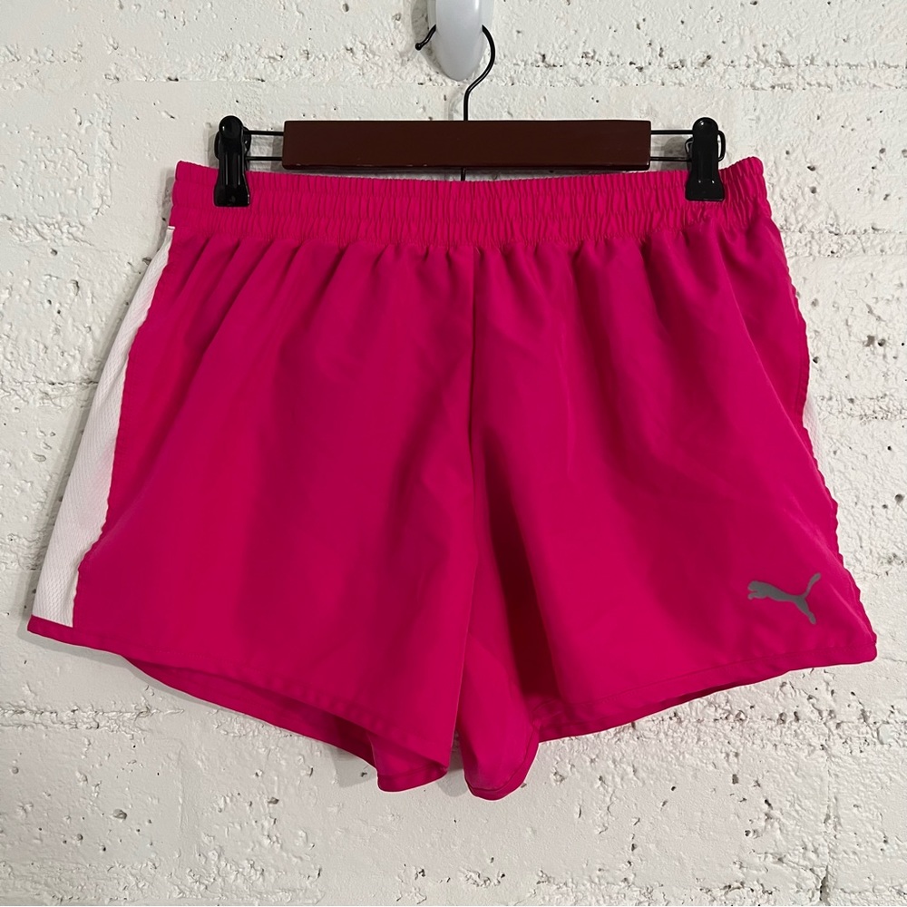 Puma Womens Athletic Shorts M Pink Running Built in Liner H4